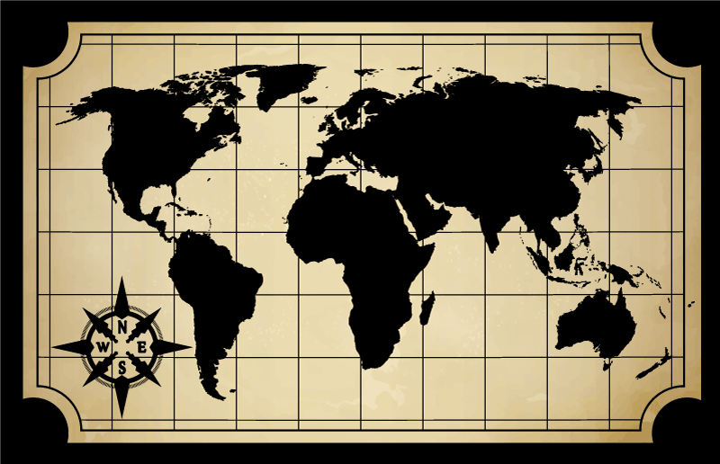 世界地図 ビニールマット 世界地図デザイン - TENSTICKERS