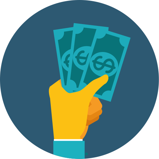 壁画 モアチルドレン 現金を持つ手 - TENSTICKERS