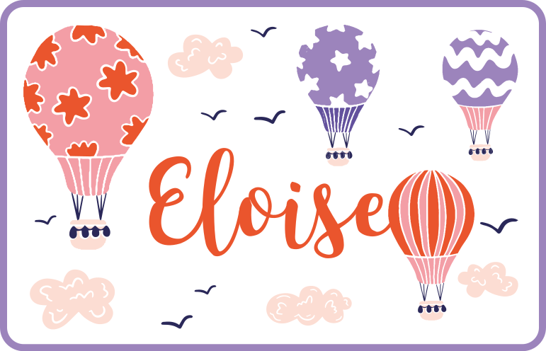 名前 ビニールマット 鮮やかな熱気球 - TENSTICKERS