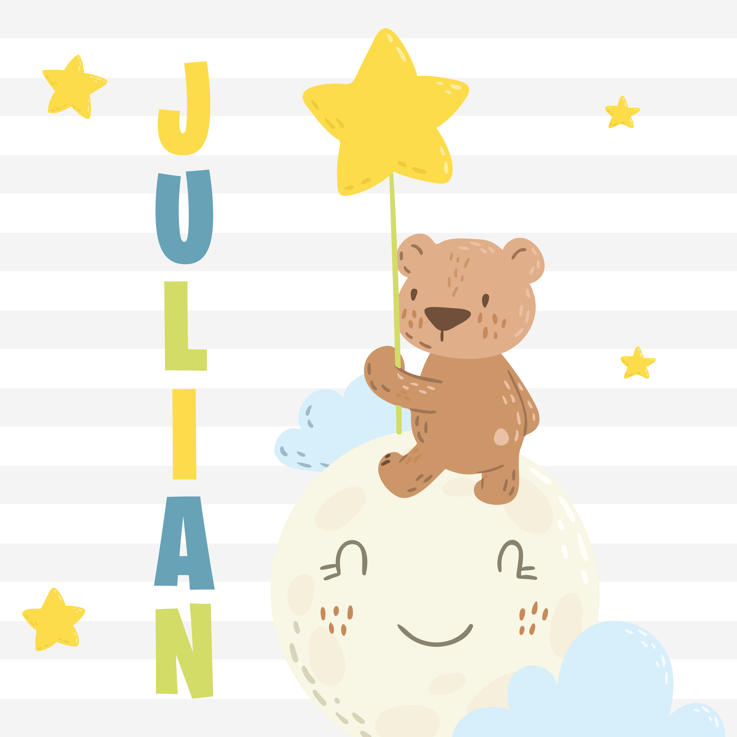 名前 ビニールマット 星のあるクマ - TENSTICKERS