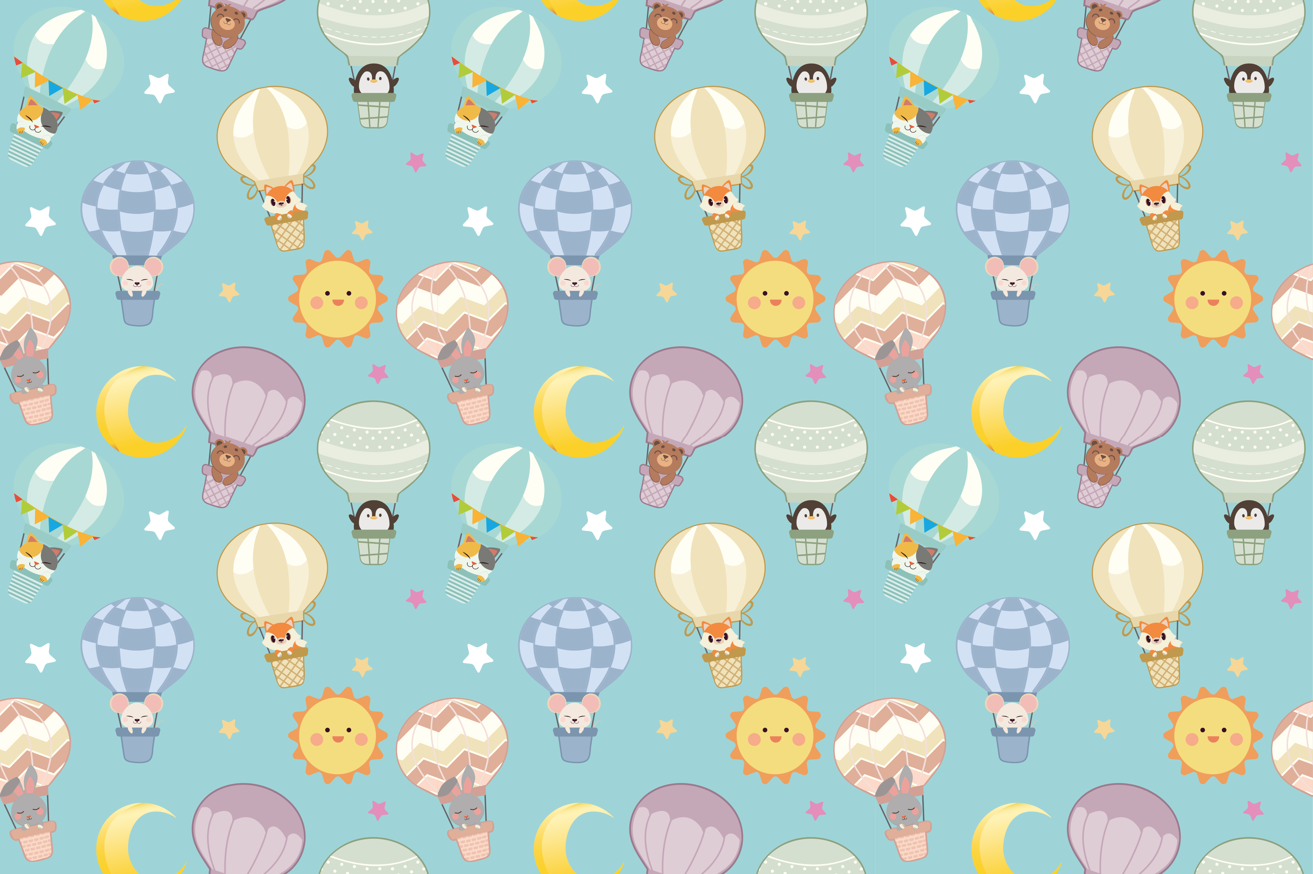 保育園 ビニールマット 夢のある気球 - TENSTICKERS