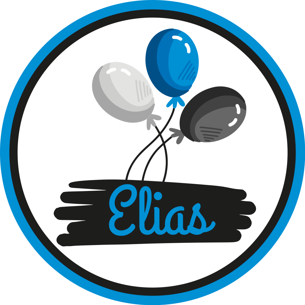 壁画 モアチルドレン 個別のグレーとブルーのバルーン - TENSTICKERS