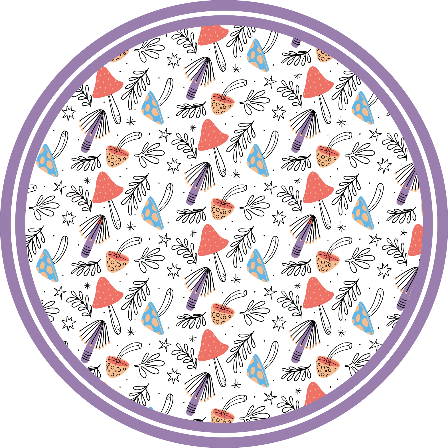 フォトミュラルネイチャーカラフルなきのこが芽生える - TENSTICKERS