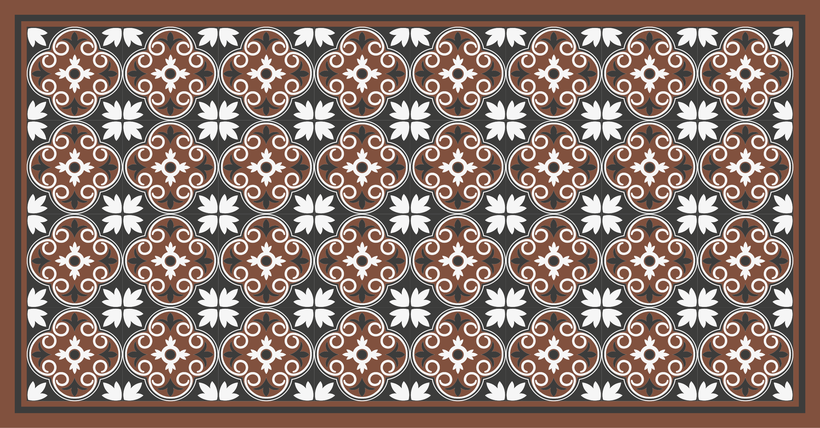 モザイク ビニールマット 複雑なフラワーアレンジメント - TENSTICKERS