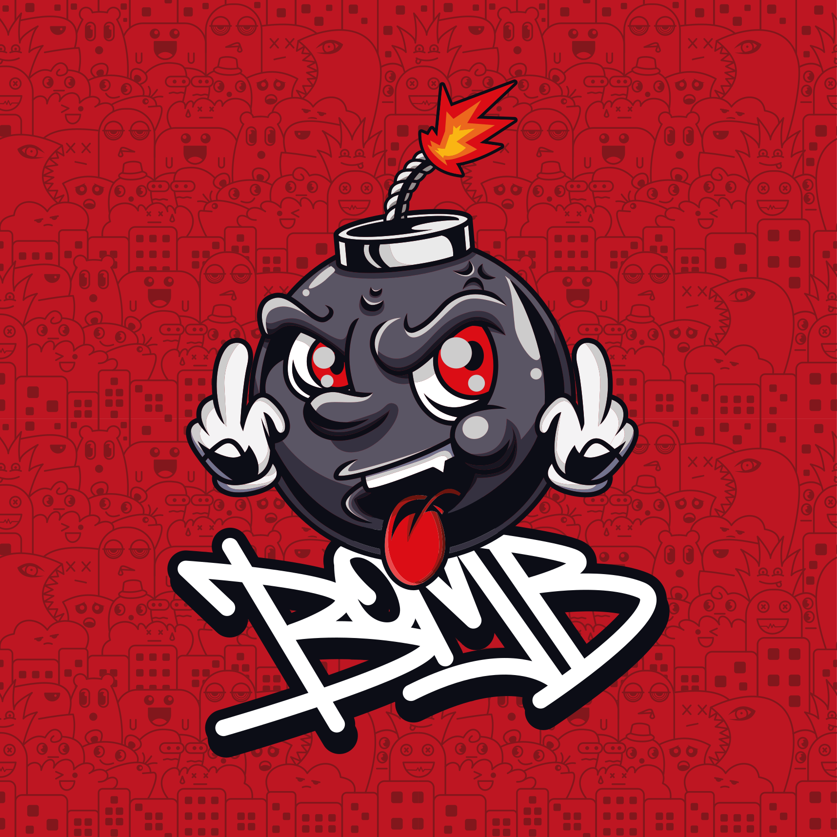 十代の若者たち ビニルマット カートゥーンボムキャラクター - TENSTICKERS