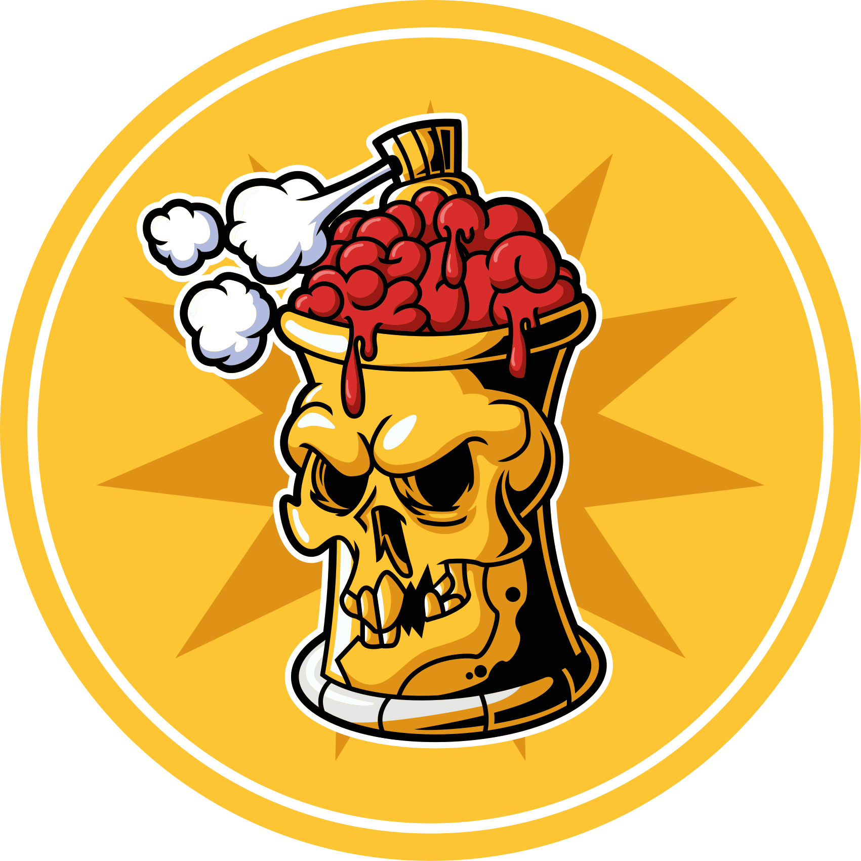 十代の若者たち ビニルマット スカルブレインボウル - TENSTICKERS