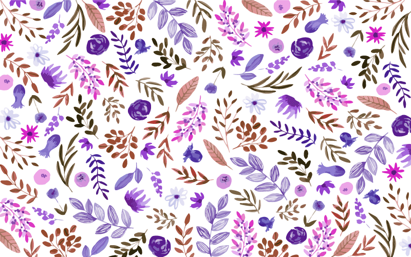 花と植物の壁画自然の模様 - TENSTICKERS