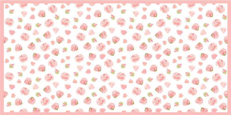 花と植物の壁画おしゃれなバラのパターン - TENSTICKERS