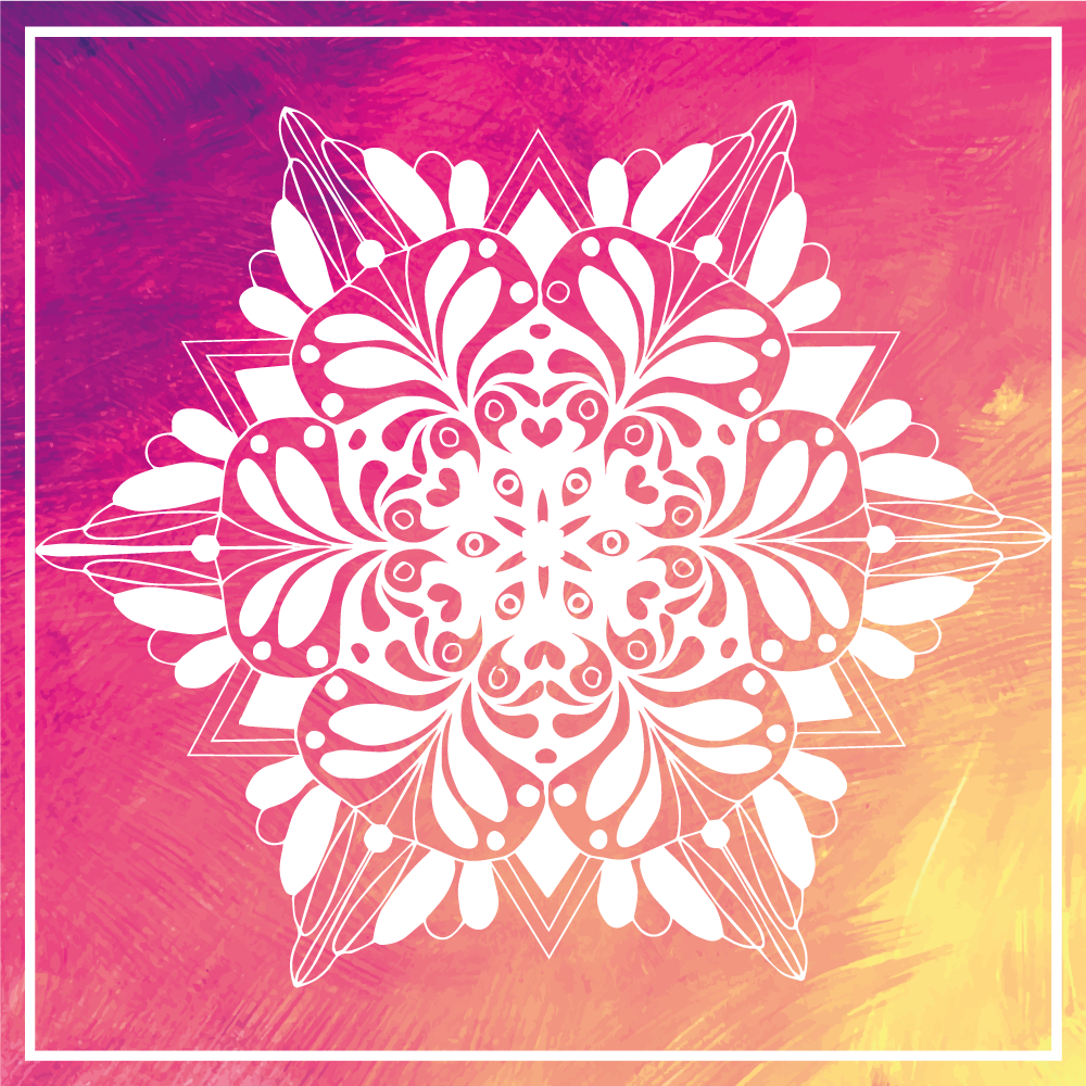 マンダラ ビニールマット 精巧な植物の配置 - TENSTICKERS