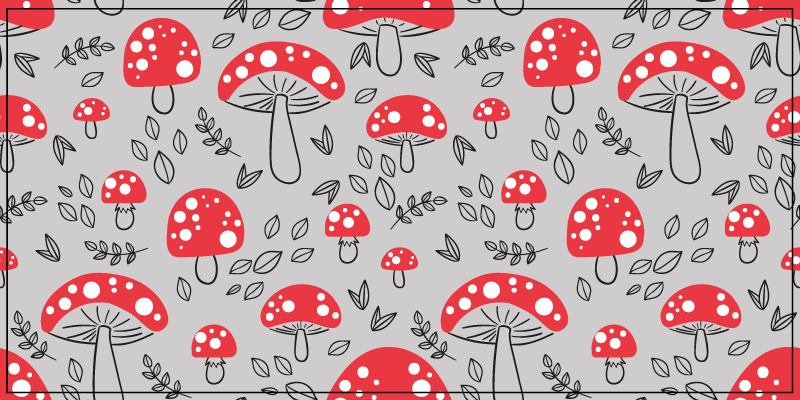 フォトミュラルネイチャー赤いキノコ模様 - TENSTICKERS