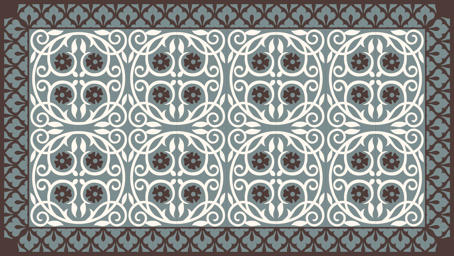 バスルームに1枚ビニールカーペット花の要素アレンジメント - TENSTICKERS