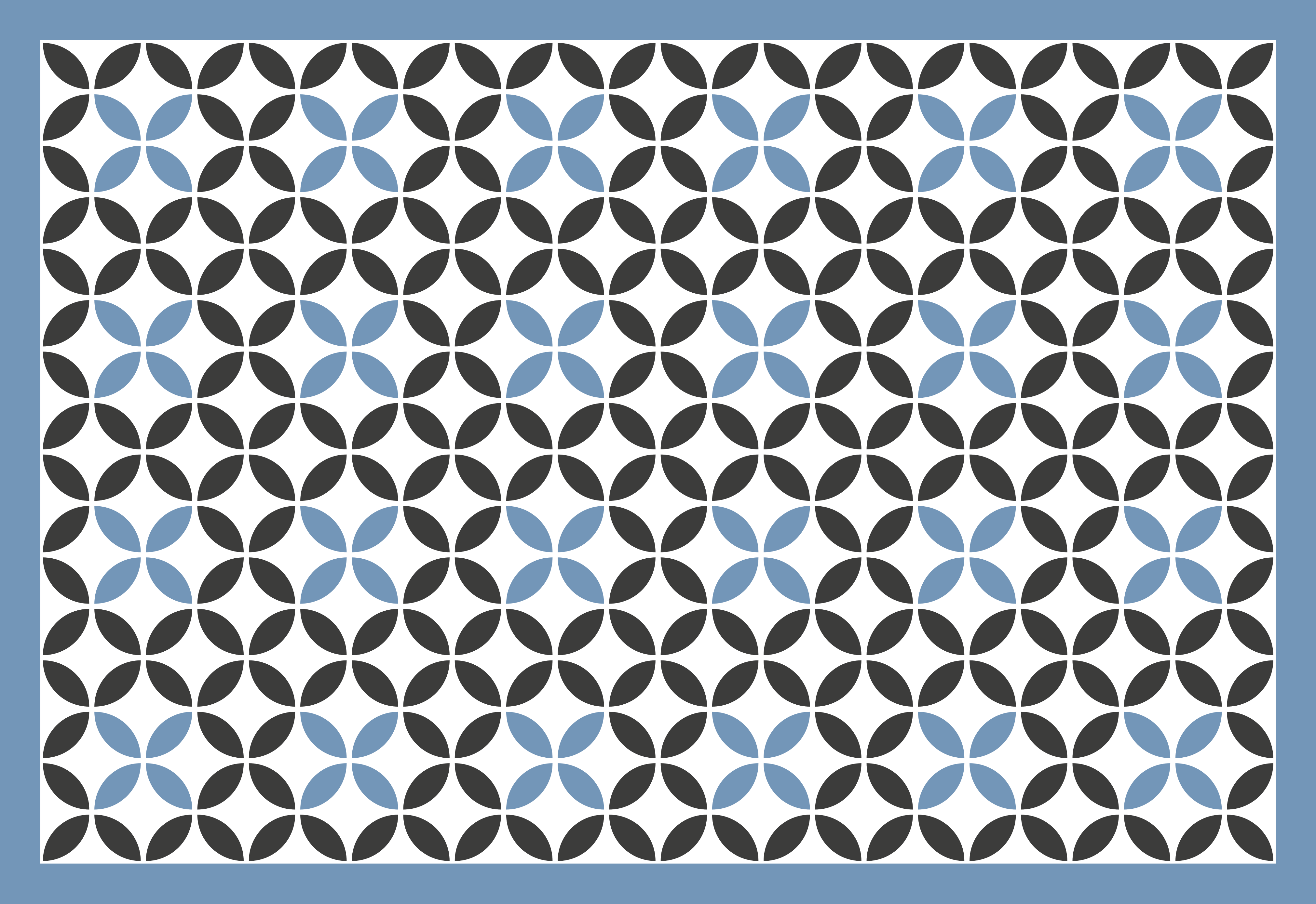 幾何学的なビニールマット青い円形模様付き - TENSTICKERS