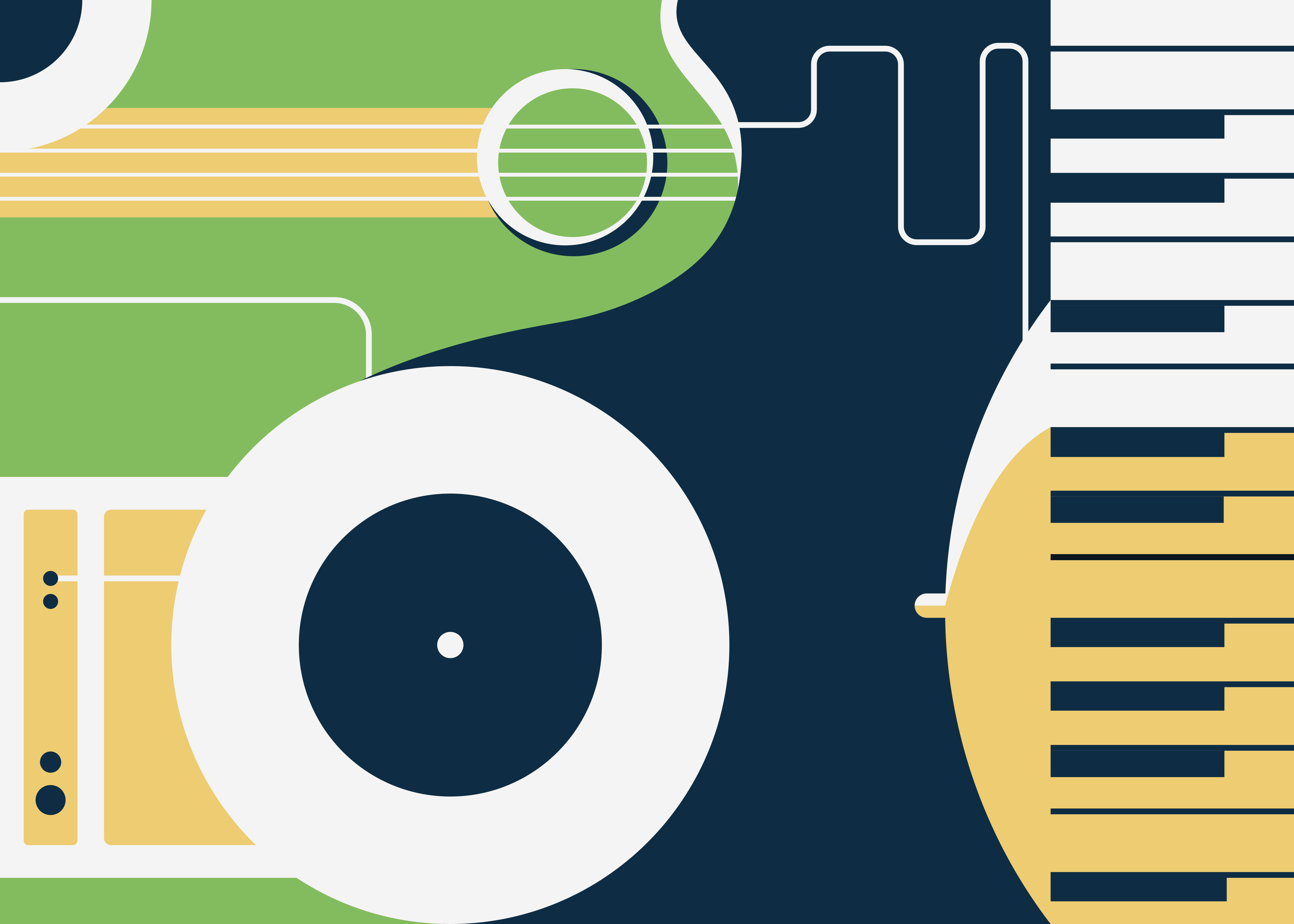 矩形 ビニールマット楽器モチーフ - TENSTICKERS