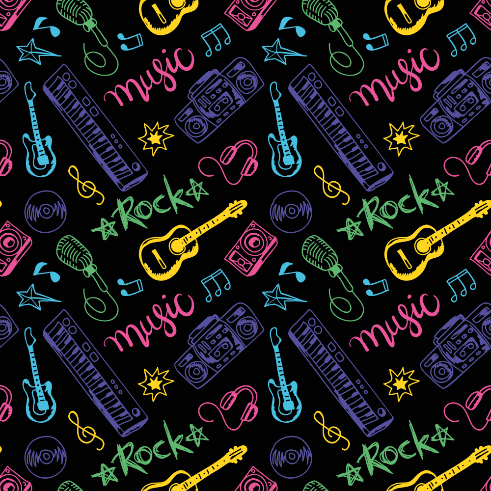壁画 モアチルドレン カラフルな音楽テーマ - TENSTICKERS