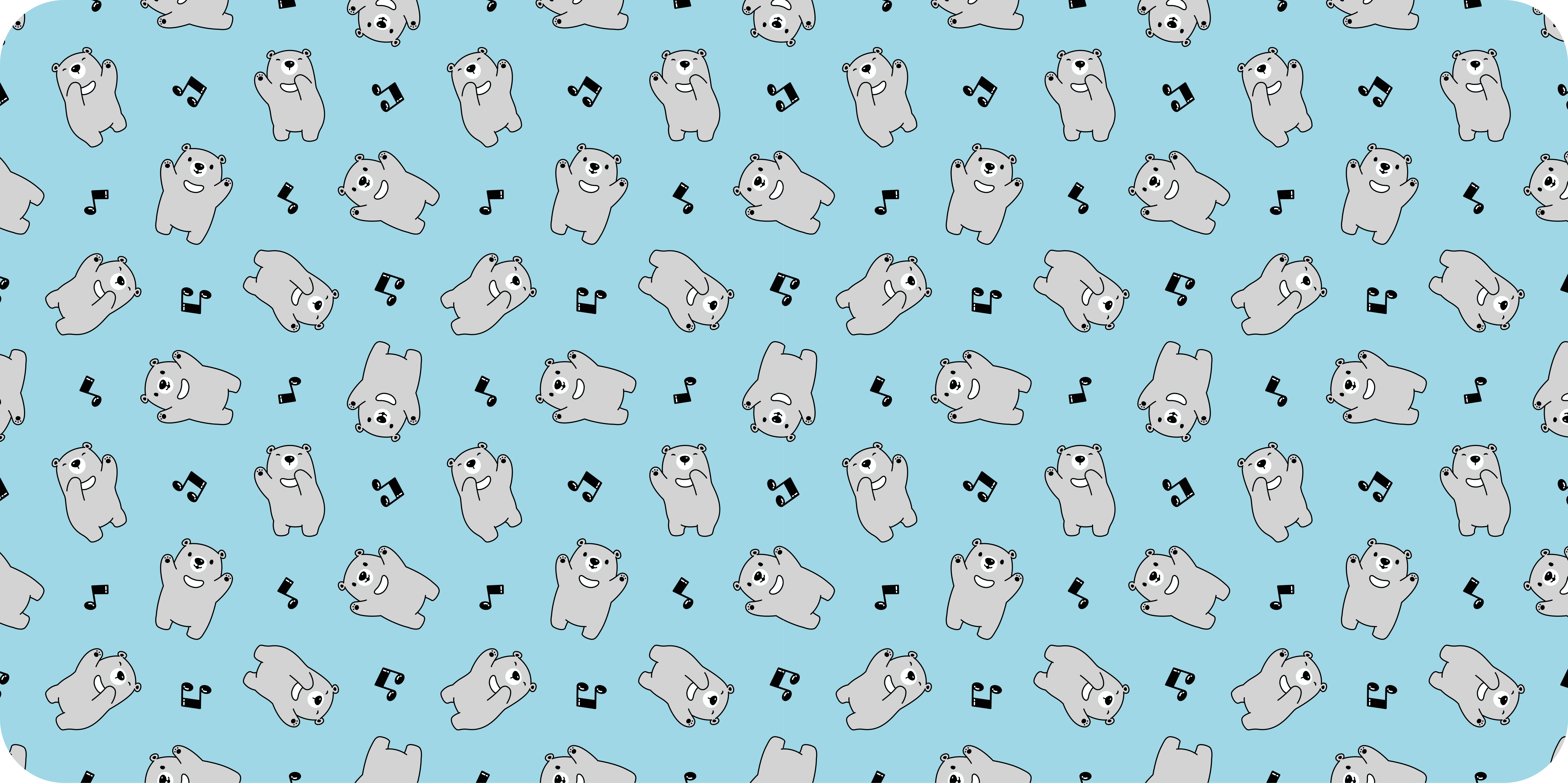 保育園 ビニールマット かわいいクマのキャラクター - TENSTICKERS