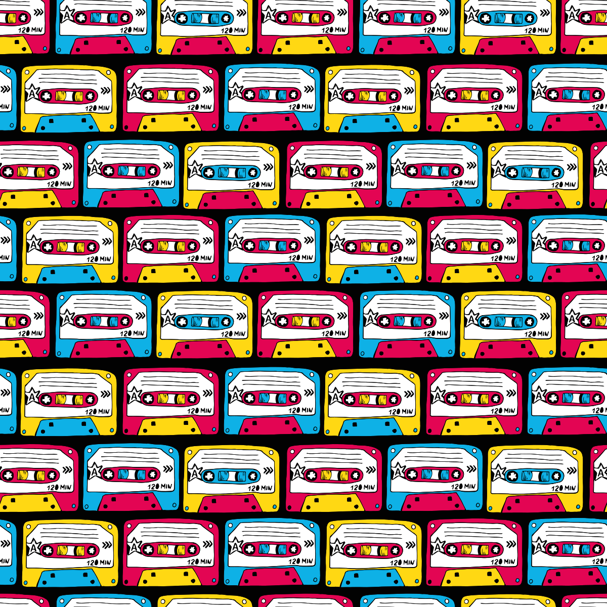 テクスチャー ビニールマット レトロオーディオカセット - TENSTICKERS