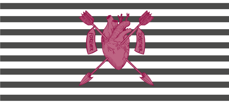 フレーズ ビニールマット ハートアローズトゥギャザー - TENSTICKERS