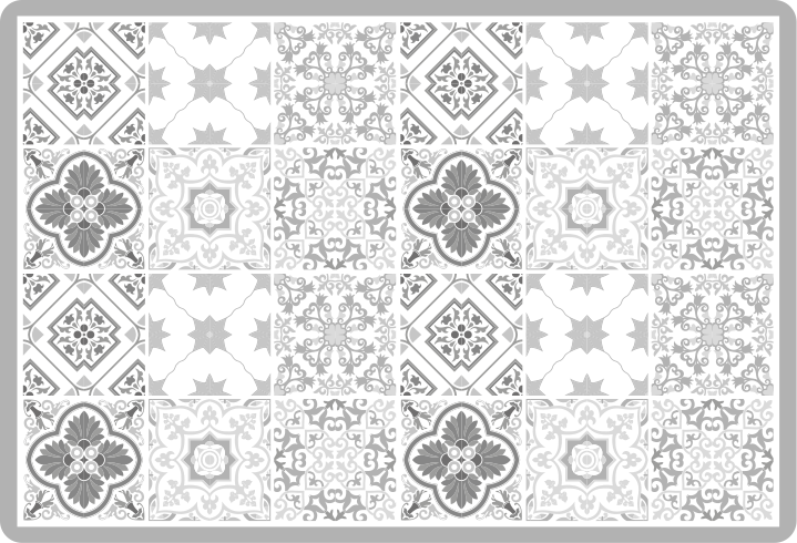 モロッコグレーシェードタイルバスルームフローリング - TENSTICKERS