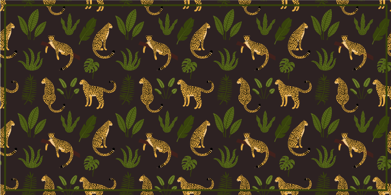 動物柄 ビニール マット ヒョウ柄リーフパターン - TENSTICKERS