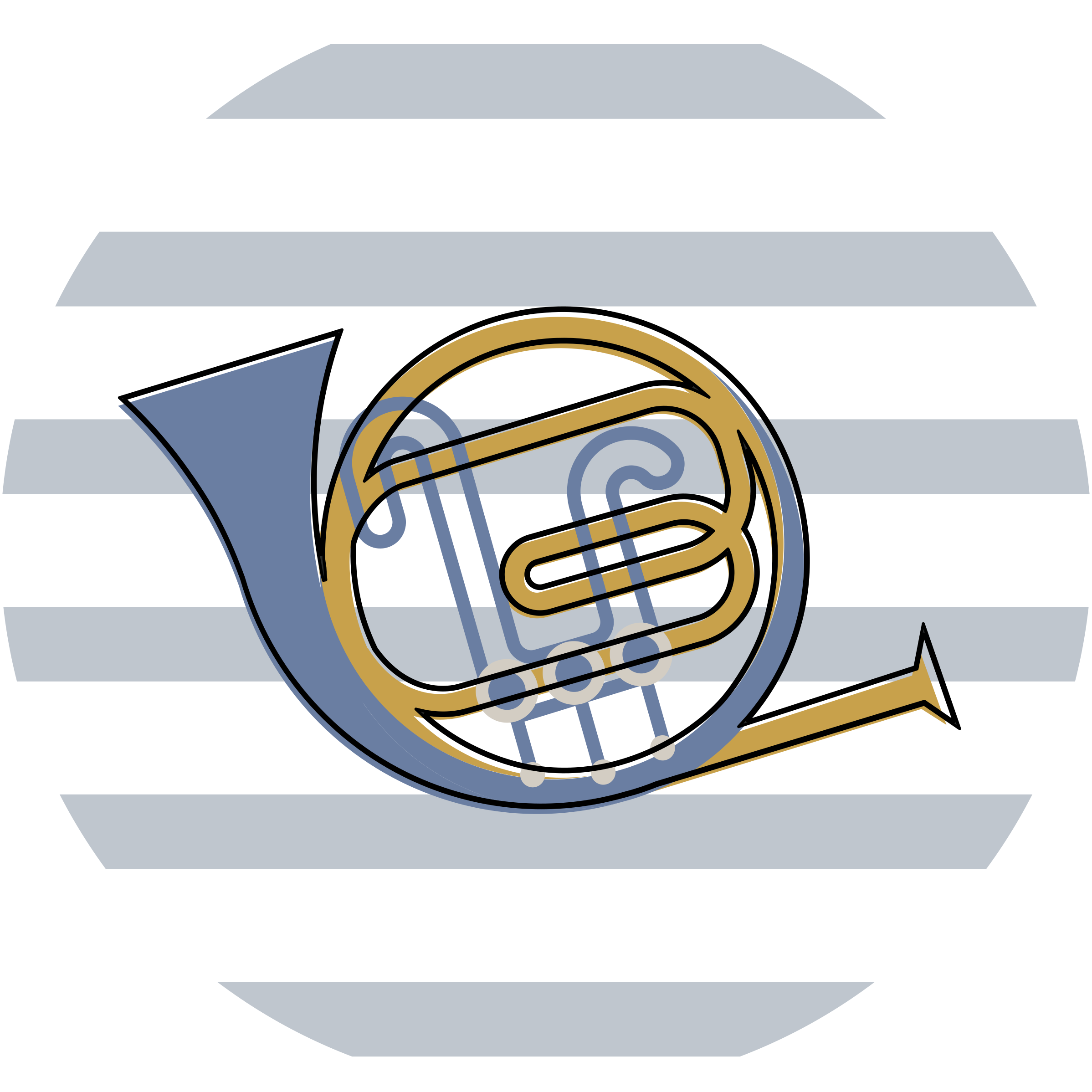 円形 ビニールマット 音楽ホーンデザイン - TENSTICKERS