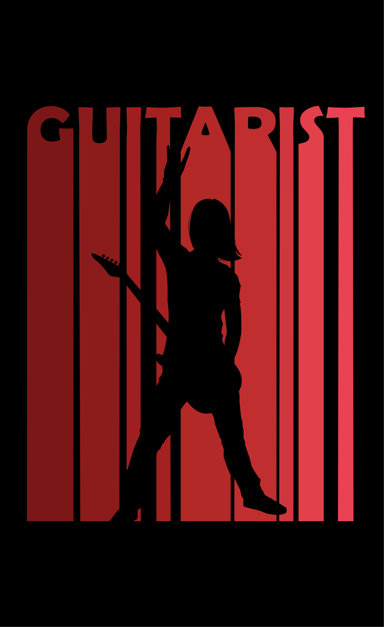 テクスチャー ビニールマット ギタリスト シルエット - TENSTICKERS