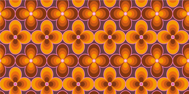 ビンテージ ビニールマット レトロな花柄 - TENSTICKERS