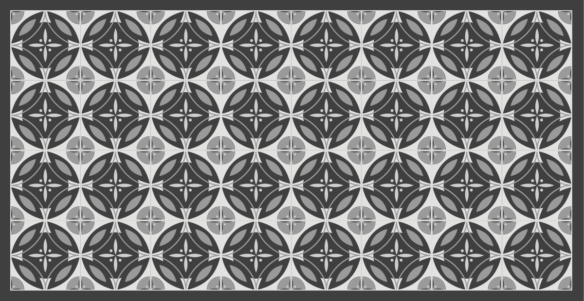 大理石ビニールラグ 洗練されたモノクロモチーフ - TENSTICKERS