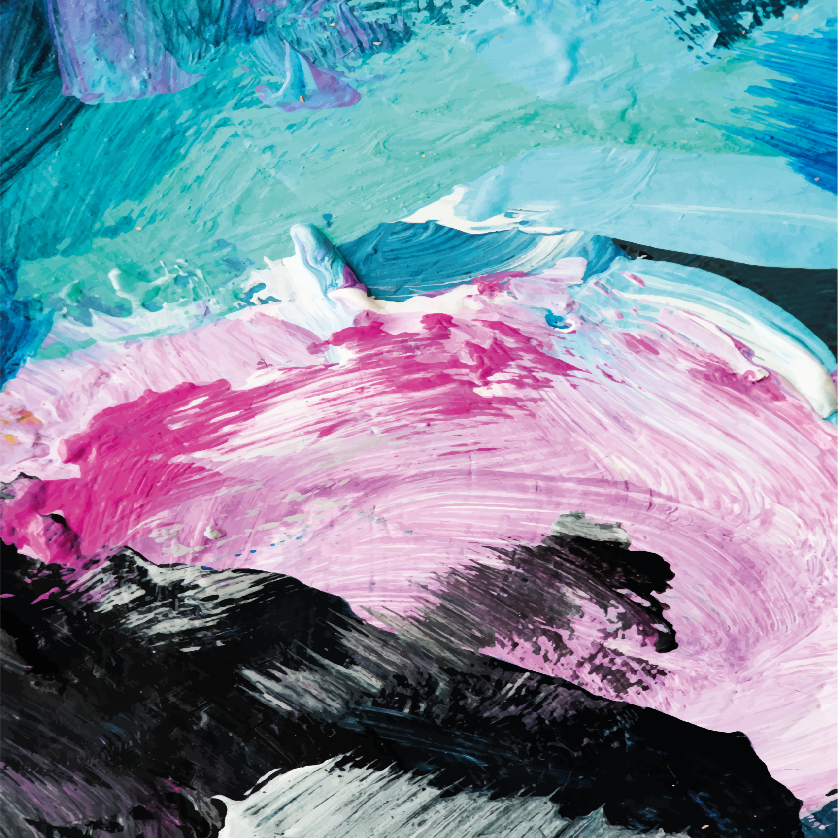 その他のテクスチャーの壁画 抽象的な色の爆発 - TENSTICKERS