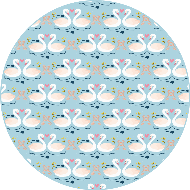 動物 ビニールマット 魅力的な白鳥の模様 - TENSTICKERS