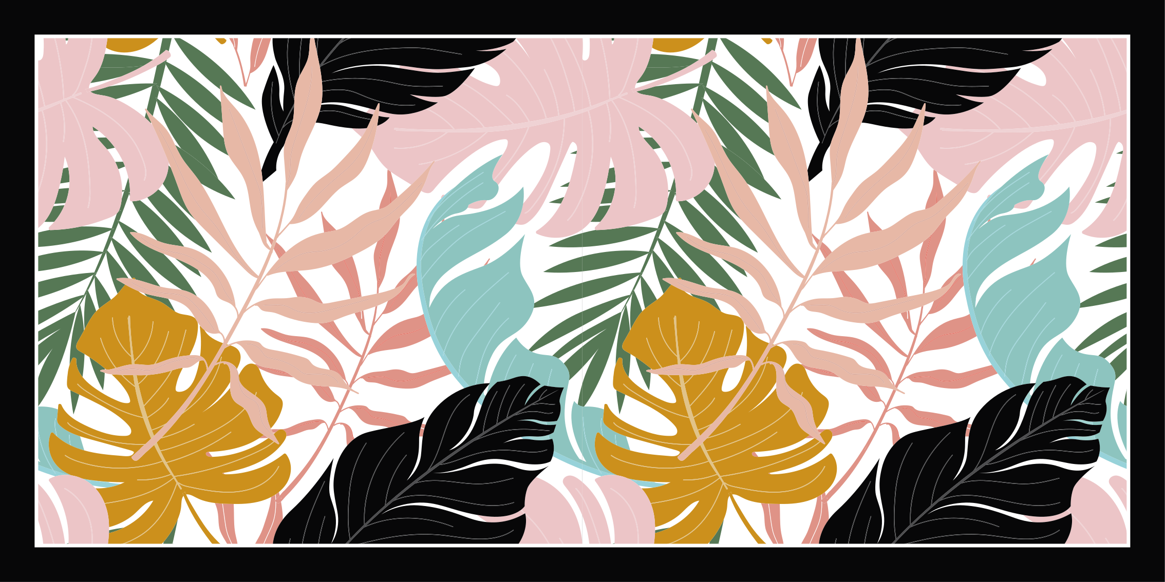 フォトミュラルネイチャー熱帯葉のパレット - TENSTICKERS