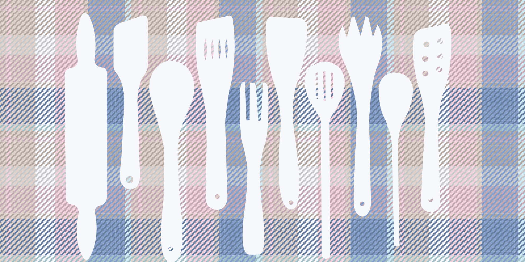 キッチン マット ビニール 調理器具のシルエット - TENSTICKERS