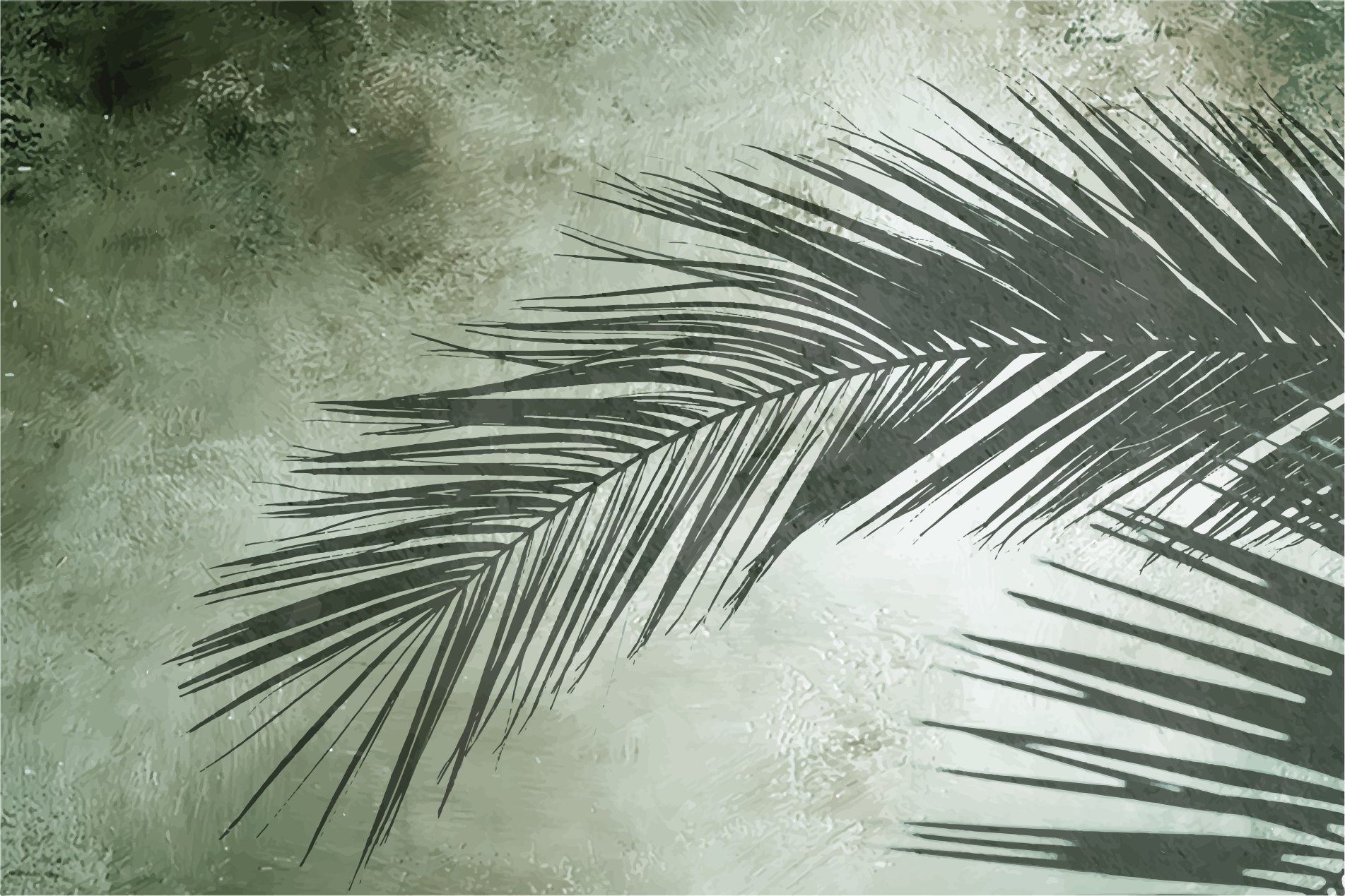 花と植物の壁画パームリーフの優雅さ - TENSTICKERS