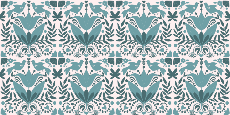 現代のビニールマット花鳥模様 - TENSTICKERS