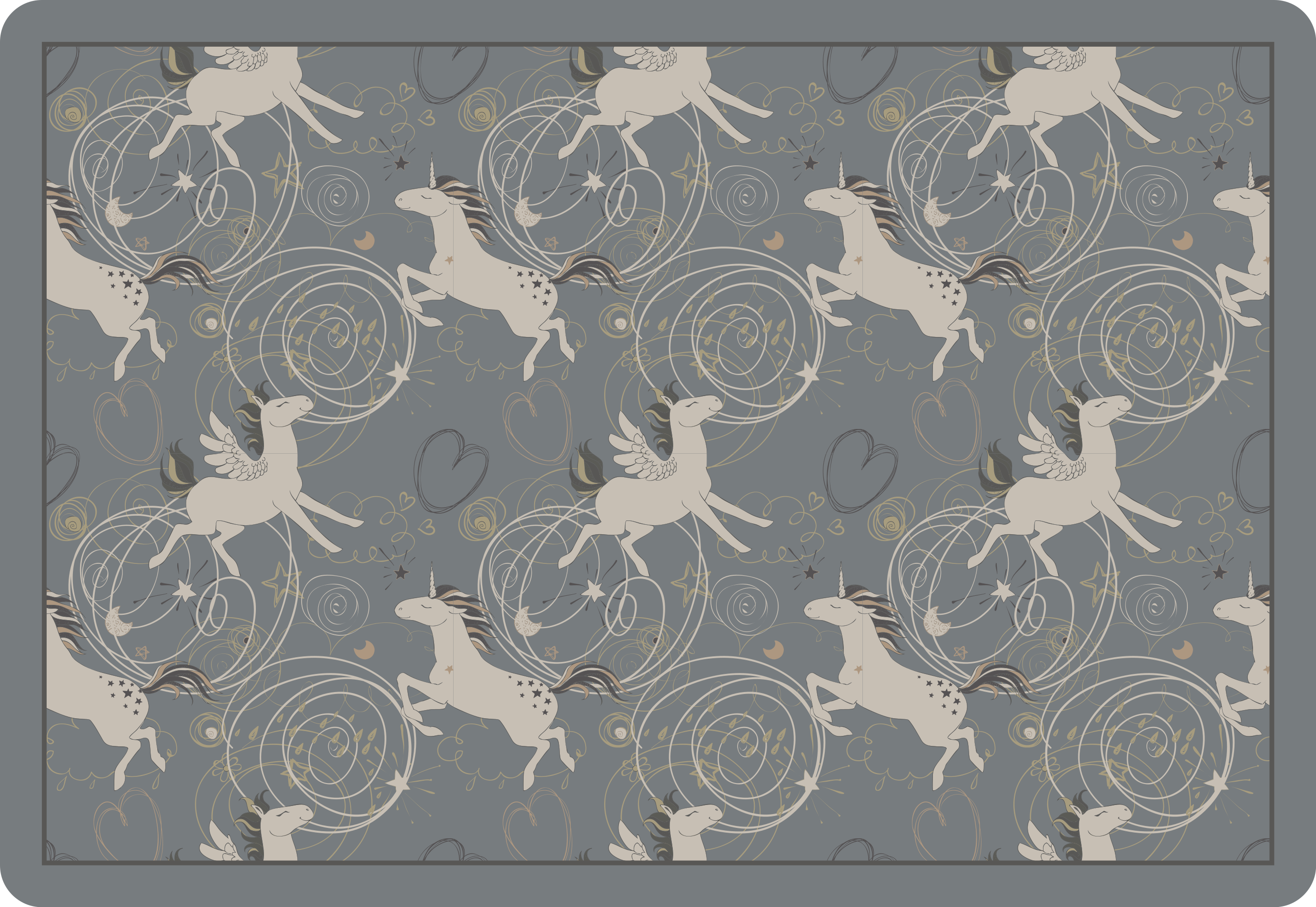 子供 ビニールマット 夢のユニコーンデザイン - TENSTICKERS