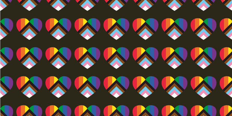 十代の若者たち ビニルマット カラフルなハート模様 - TENSTICKERS