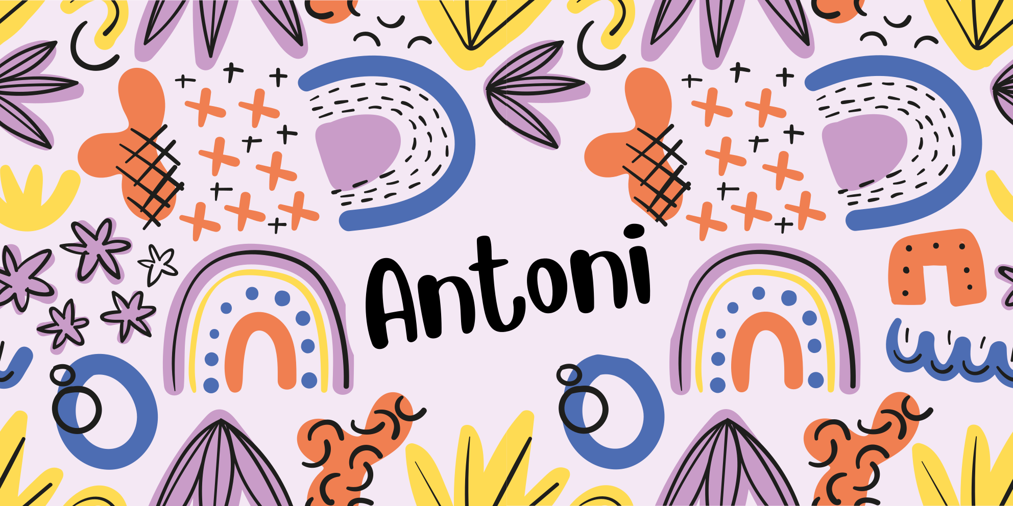 壁画 モアチルドレン 北欧幾何学の名前入り - TENSTICKERS