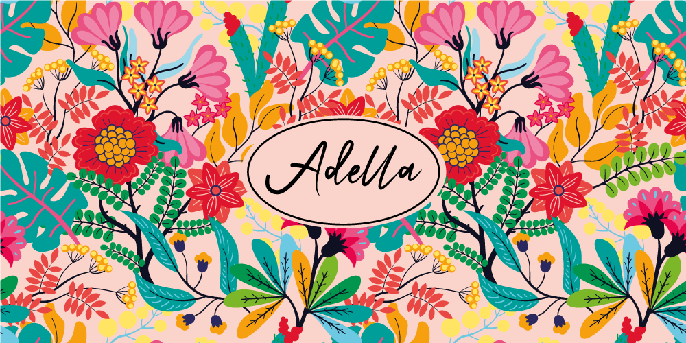 寝室 ビニールマット 花柄カスタムデザイン - TENSTICKERS