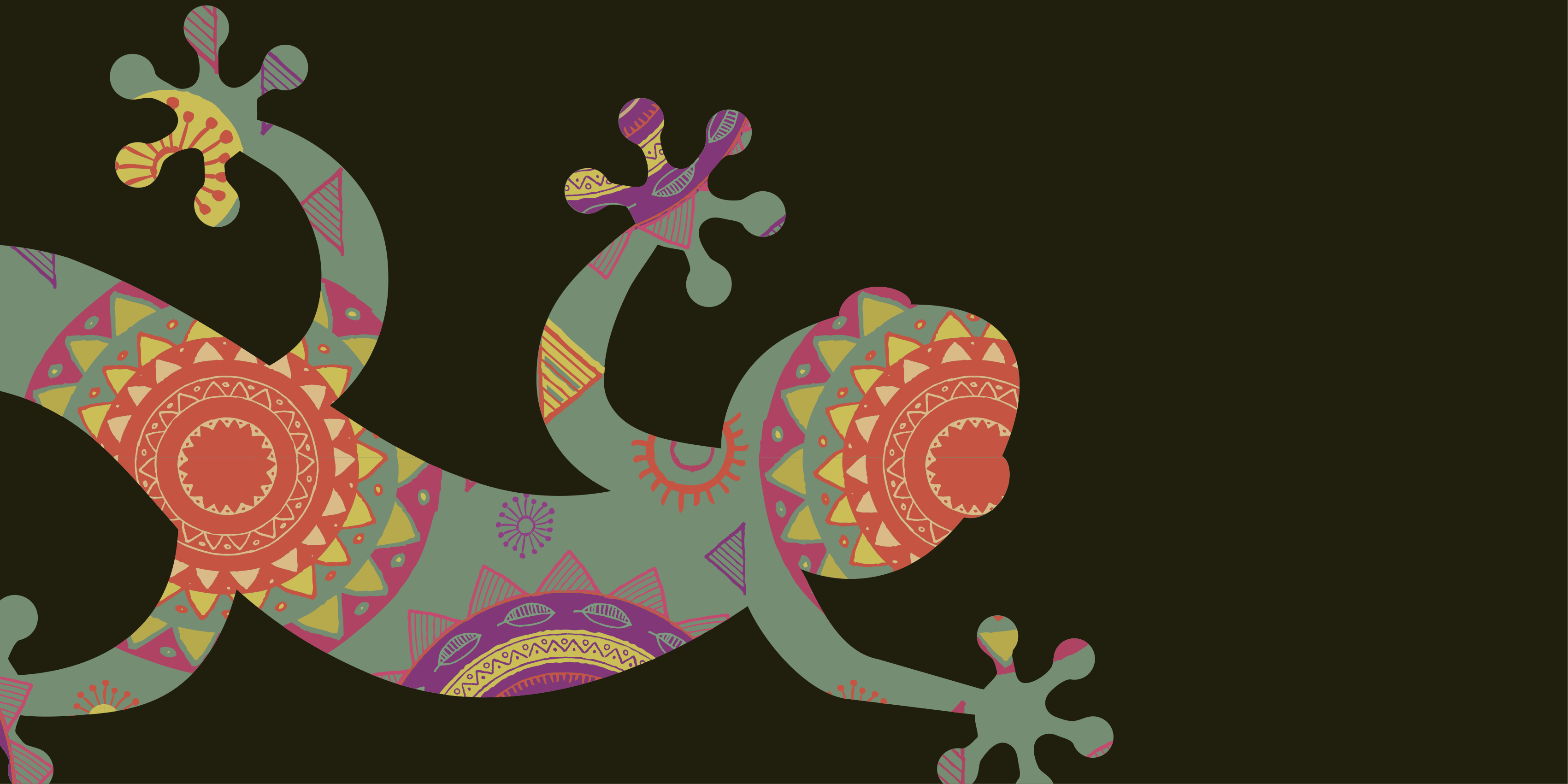 マンダラ ビニールマット カラフルな幾何学的トカゲ - TENSTICKERS