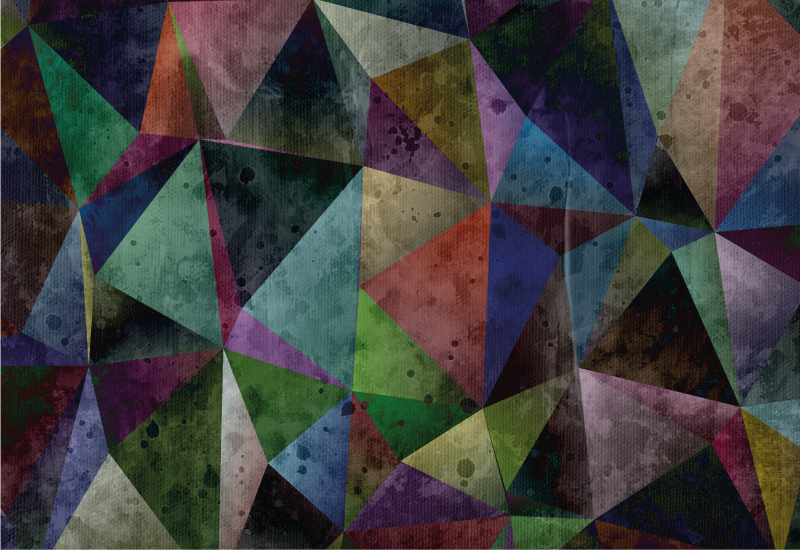 幾何学的なビニールマット カラフルな三角モザイク - TENSTICKERS