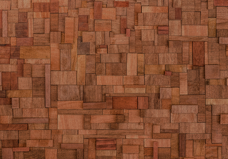 木効果 ビニールマット 暖かいブロックパターン - TENSTICKERS