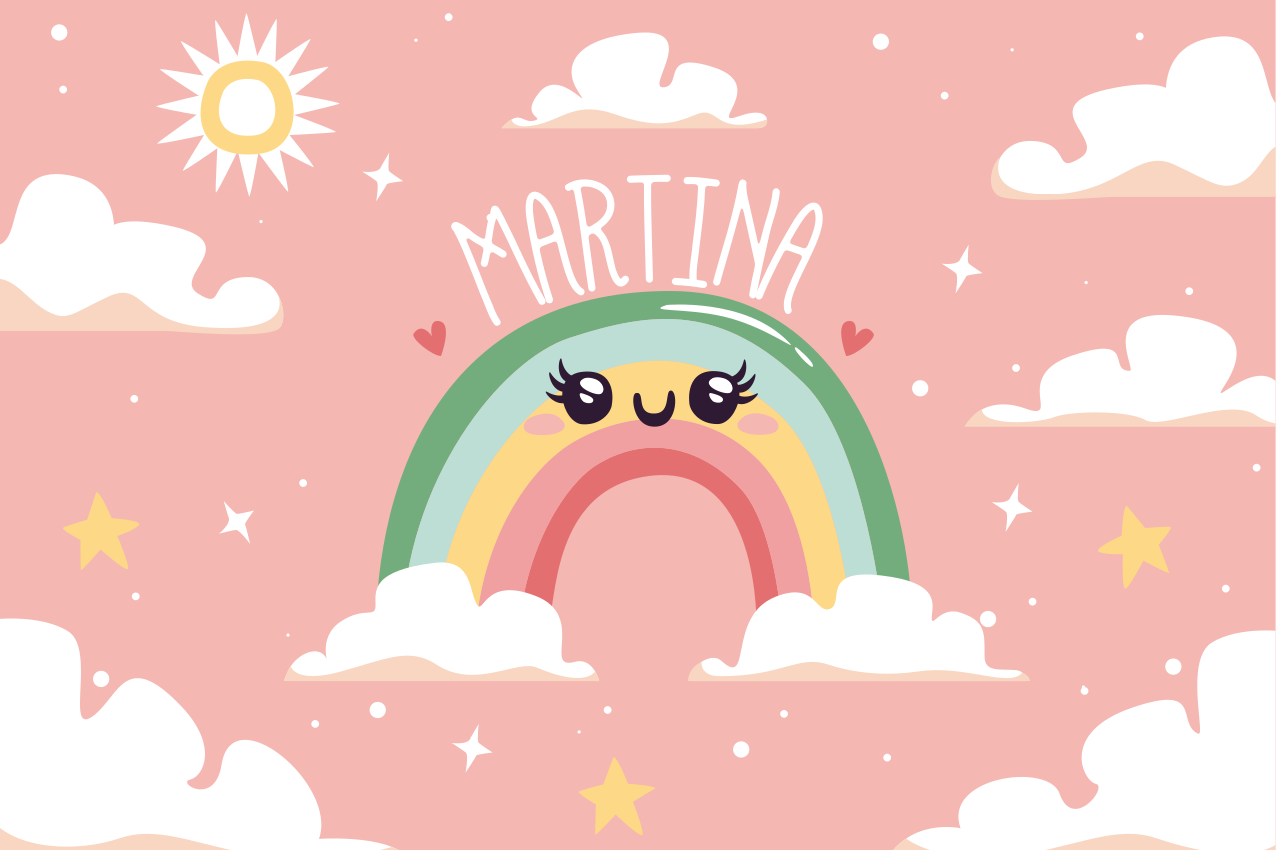 かわいい虹の風景 ビニールマット - TENSTICKERS