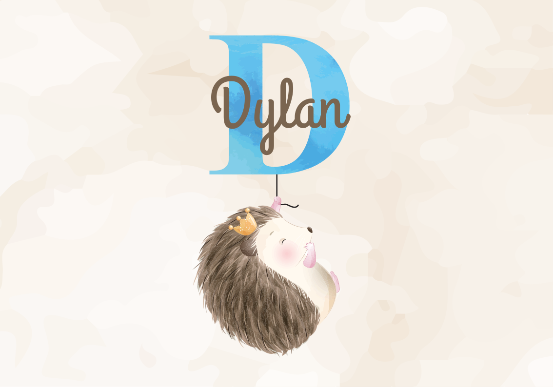 ハナ ビニールマット かわいいハリネズミのイニシャル - TENSTICKERS