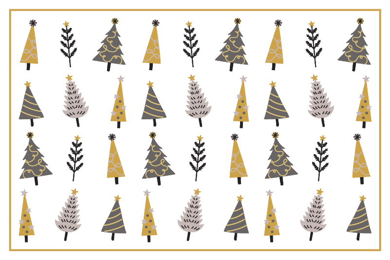 クリスマスの壁画楽しい木の模様 - TENSTICKERS