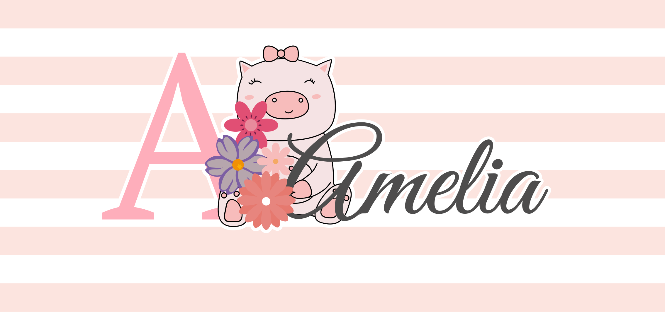 かわいい豚のイラスト ビニールマット - TENSTICKERS