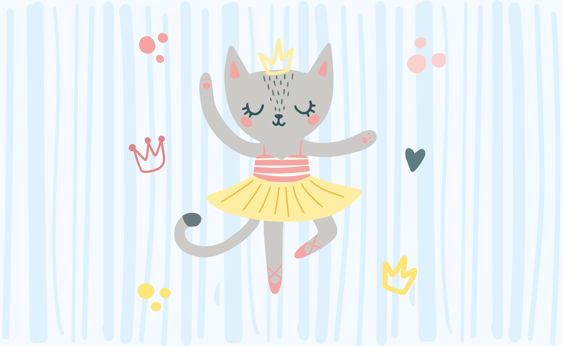子供 ビニールマット 踊る猫のイラスト - TENSTICKERS