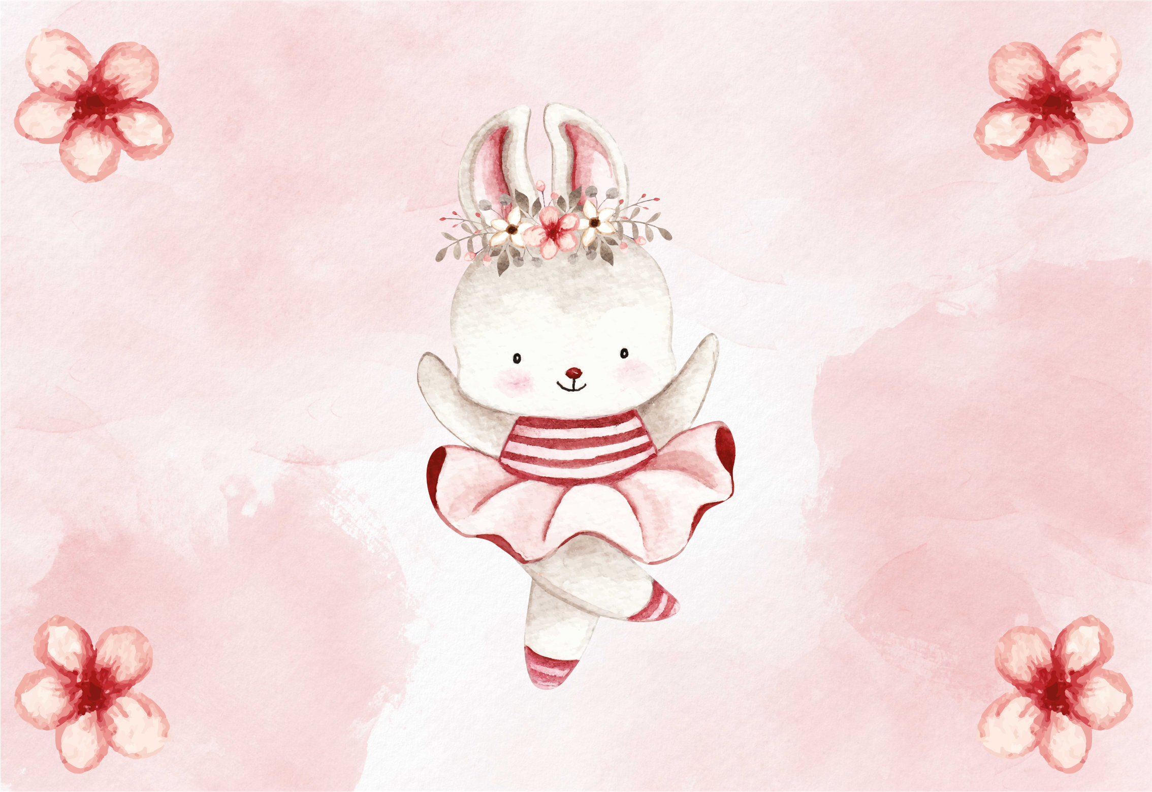 子供 ビニールマット バレエバニーイラスト - TENSTICKERS