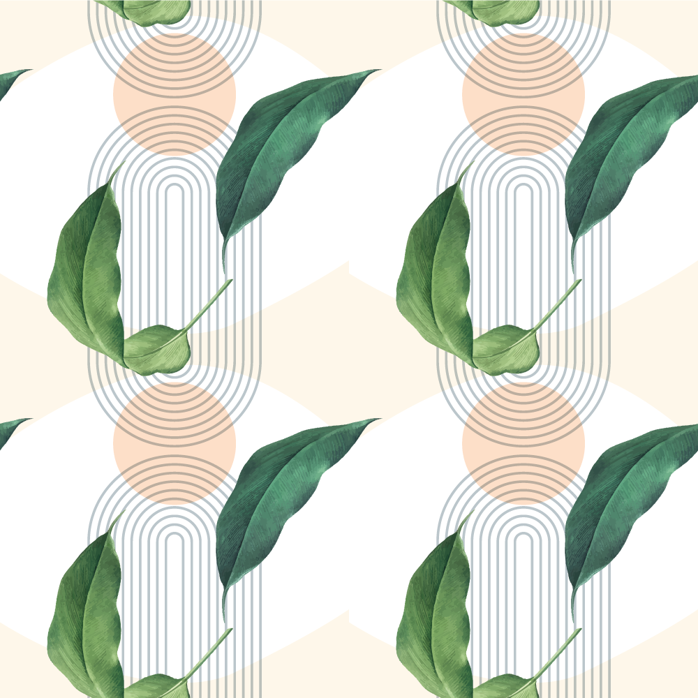 フォトミュラルネイチャー葉の幾何学模様 - TENSTICKERS