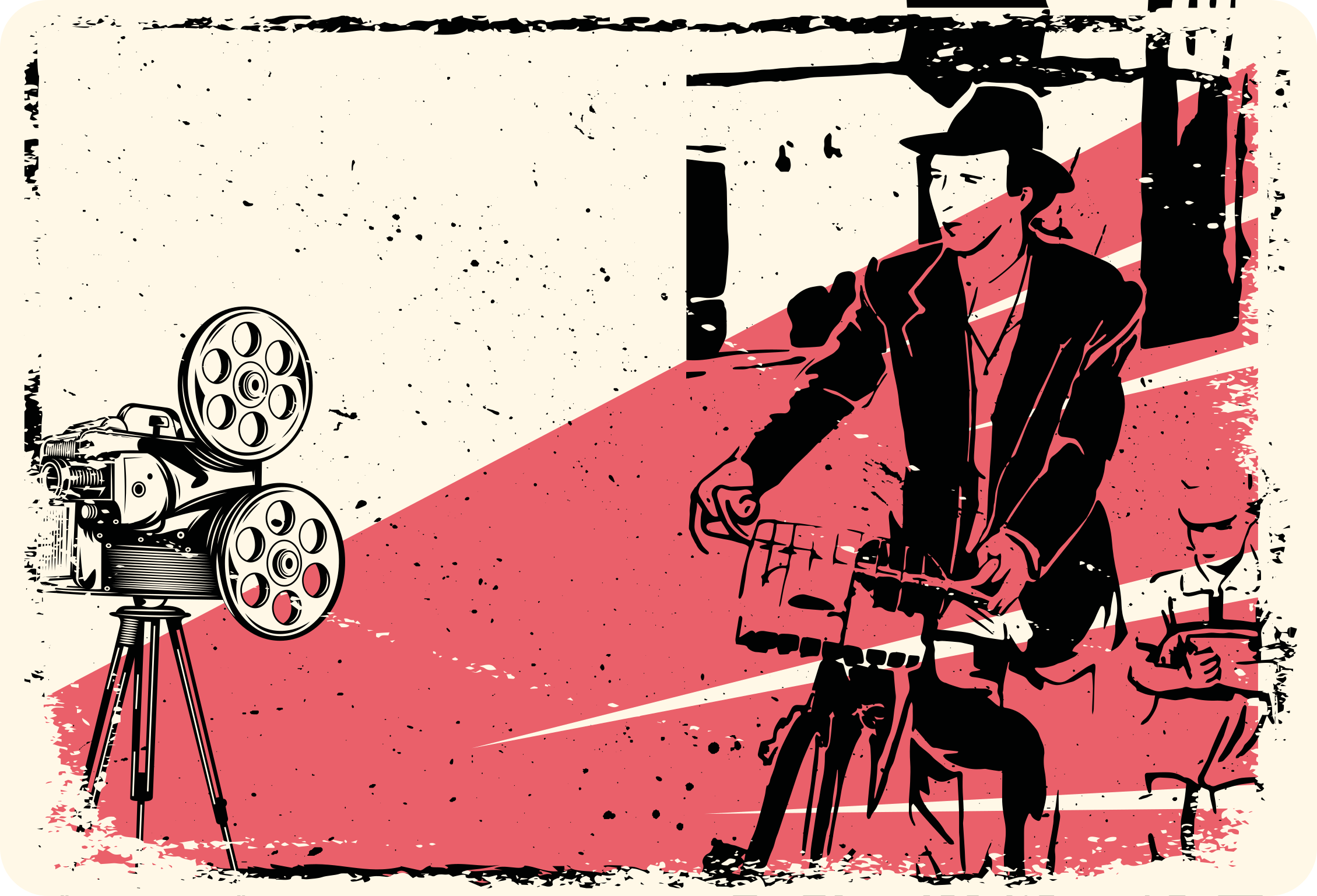 ビンテージ ビニールマット クラシック映画シーン - TENSTICKERS