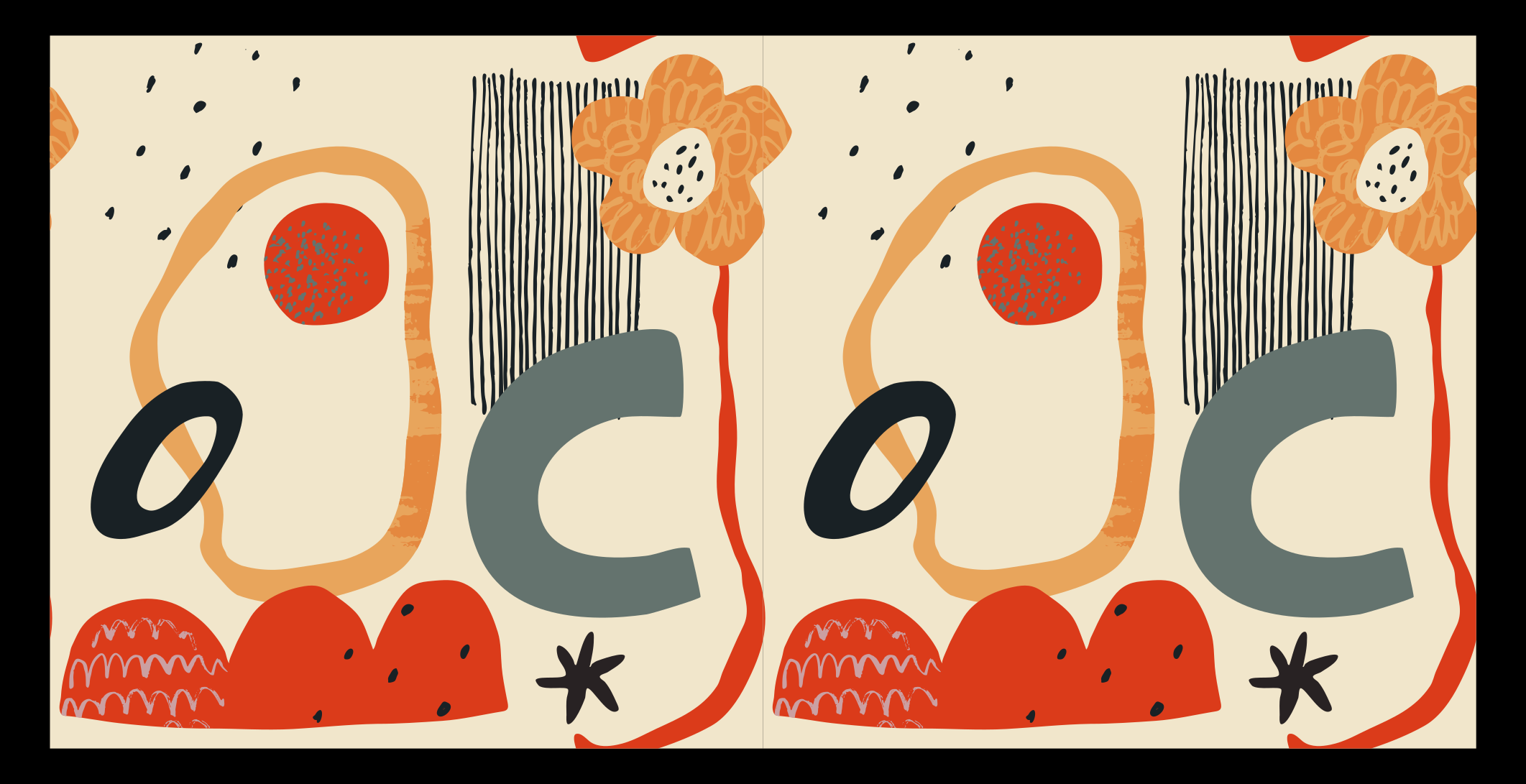 現代のビニールマット 大胆な花の要素 - TENSTICKERS