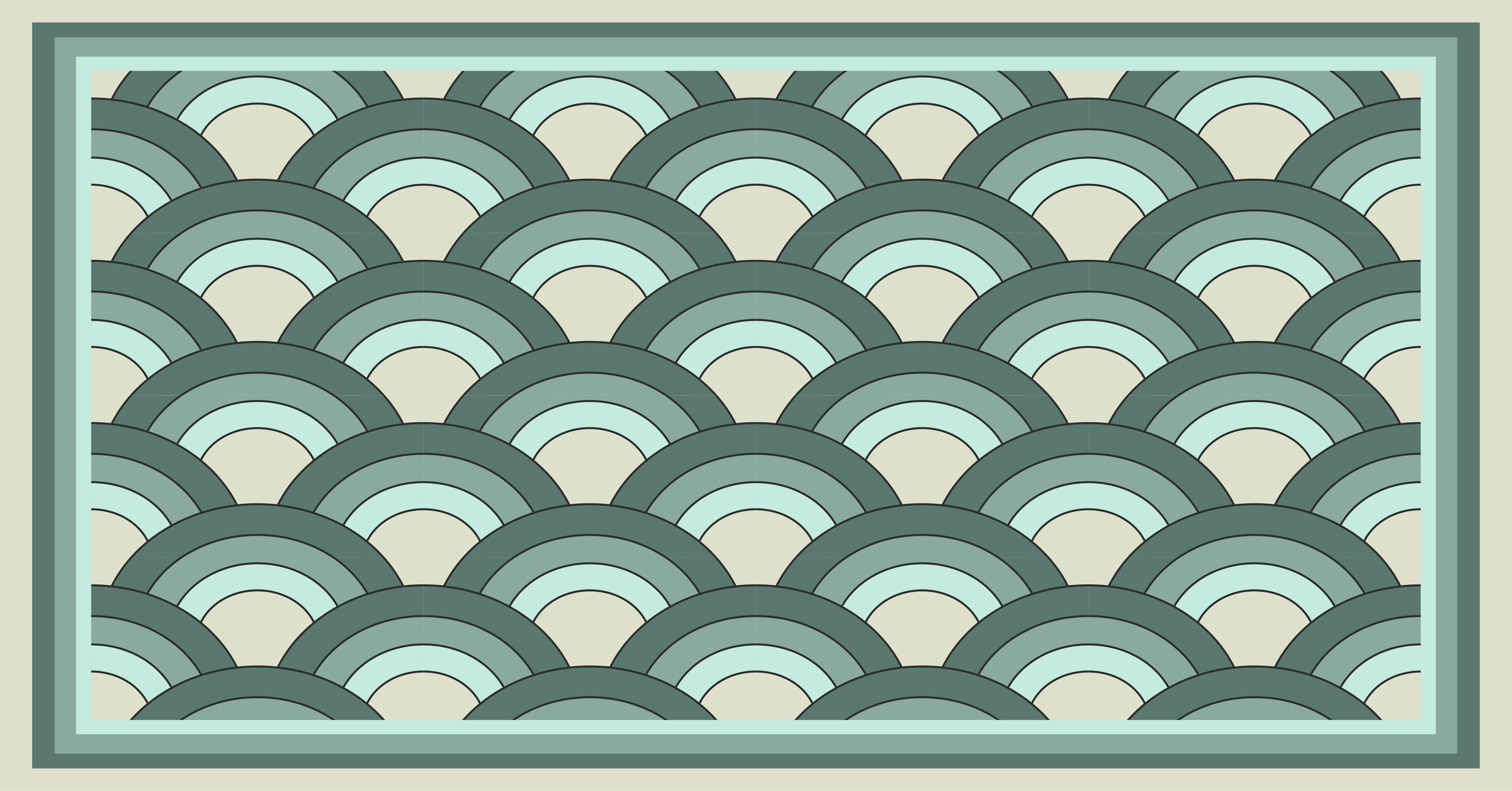 モザイク ビニールマット スタイリッシュな幾何学的波紋 - TENSTICKERS